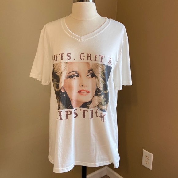 Tops - Dolly, Guts, Grit and Lipstick Tshirt- XL